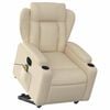 vidaXL Electric Stand up Massage Recliner Chair Cream Fabric