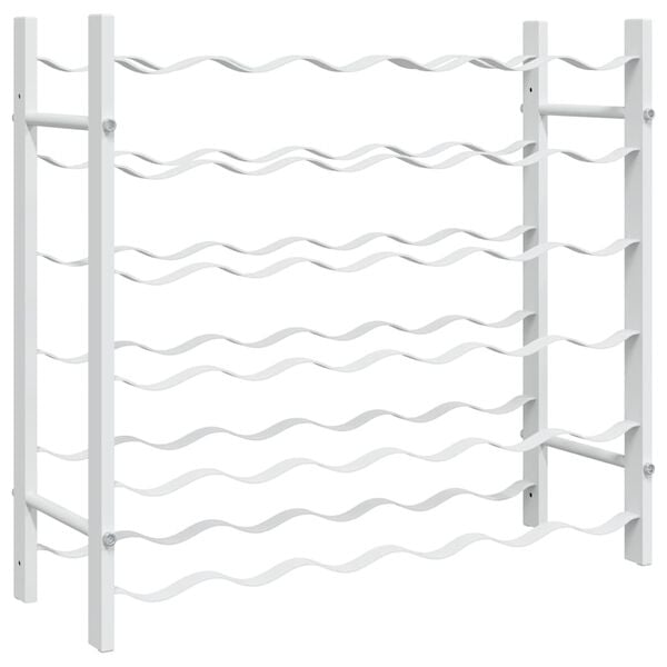 vidaXL Wine Rack for 36 Bottles White Metal