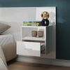 vidaXL Wall-mounted Bedside Cabinet Set of 2 High gloss white