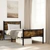 vidaXL Bed Frame Smoked Oak Steel Single Bed Frame Rectangular