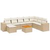 vidaXL Garden Sofa Set Beige PE rattan Large Modular Garden Sofa Set
