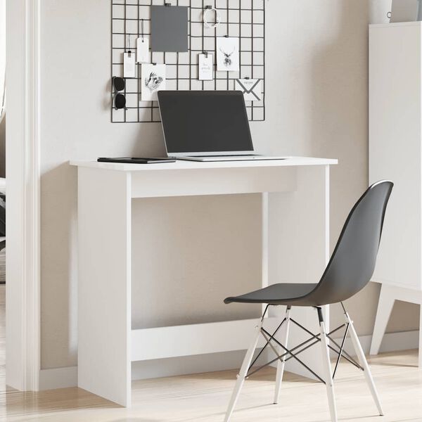 vidaXL Desk White Engineered wood Compact Simplistic Desk