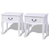 vidaXL Bedside Cabinet Set of 2 White MDF Small Bedside Cabinet