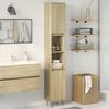vidaXL Bathroom Cabinet Sonoma oak Engineered wood, Iron Slim and tall