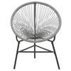 vidaXL Moon Chair Grey Polyethylene Rattan Moon Chair Round Modern