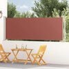 vidaXL Side Awning Brown Polyester with PU coating, Powder-coated steel