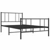vidaXL Bed Frame Black Steel 39.4 x 74.8 in Bed Frame Rectangular