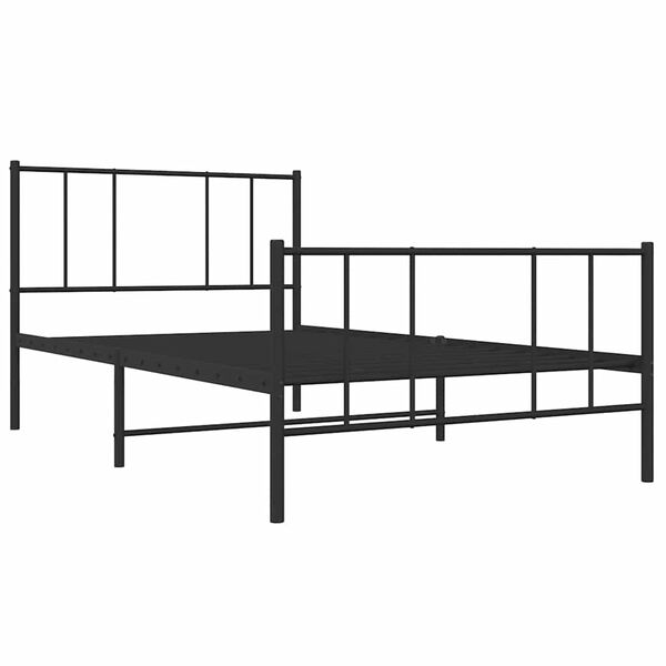 vidaXL Bed Frame Black Steel 39.4 x 74.8 in Bed Frame Rectangular