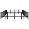 vidaXL Dog Kennel Black Powder-coated steel Large Durable Dog Kennel