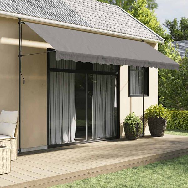 vidaXL Retractable Awning Anthracite 157.5"x59.1" Fabric and Steel