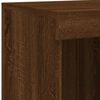 vidaXL Sideboard Brown oak Engineered wood, glass 79.5 in wide Sideboard
