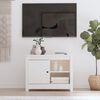 vidaXL TV Cabinet White Solid Pine Wood Medium TV Cabinet Rectangular