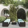 vidaXL Garden Lounge Set Black with Aqua cushions