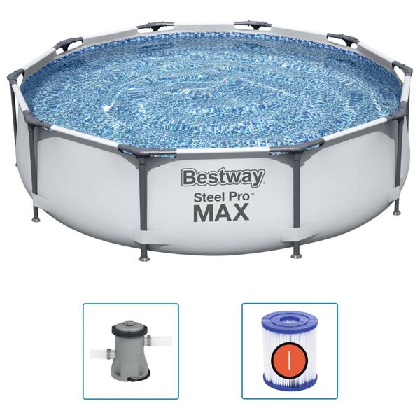Bestway Swimming Pool Set Grey Tritech material 120.1 x 29.9 in