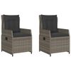 vidaXL Reclining Garden Chair Grey PE rattan, powder-coated steel Single