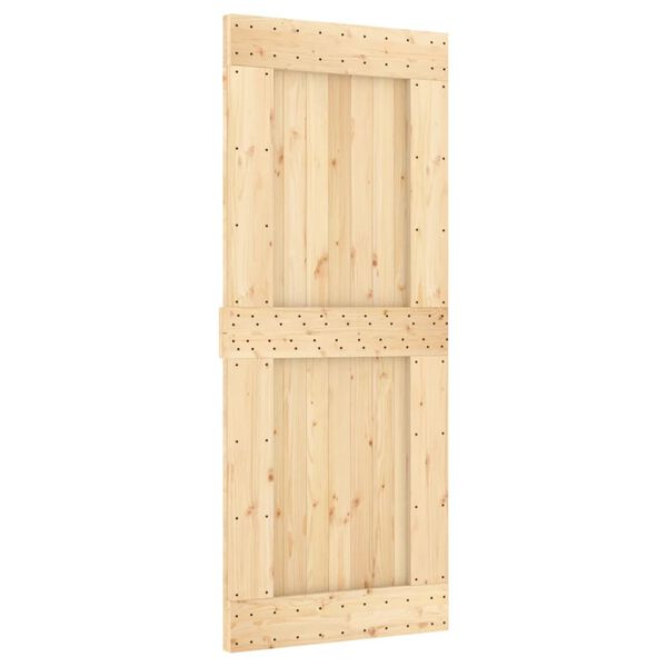 vidaXL Sliding Door with Hardware Set 33.5x82.7" Solid Wood Pine