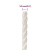 vidaXL Work Rope White 0.39 " 820.2 ' Polypropylene