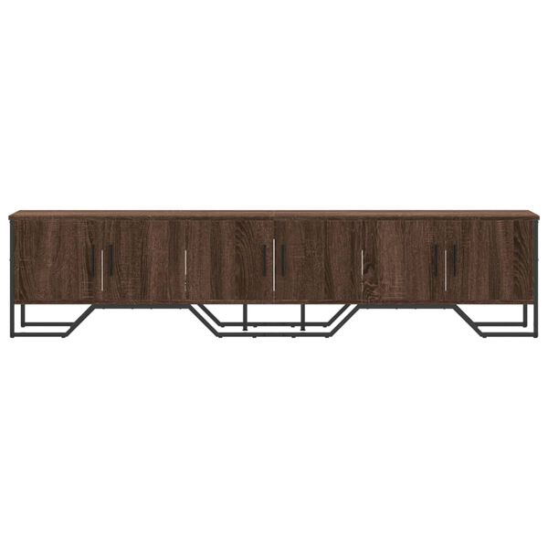vidaXL TV Cabinet Brown Oak Engineered Wood, Metal Large TV Cabinet