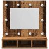 vidaXL Mirror Cabinet with Shelf Old wood 23.62 x 12.40 x 24.41 in