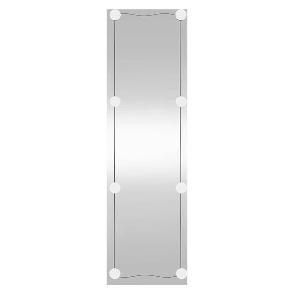 vidaXL Wall Mirror With Led Light Transparent Glass 11.8x39.4 in