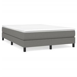 vidaXL Bed Frame Dark Grey Fabric, plywood, engineered wood Queen