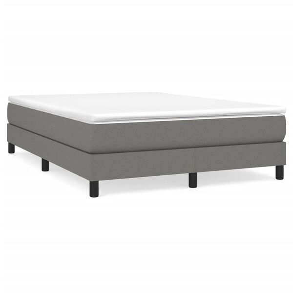 vidaXL Bed Frame Dark Grey Fabric, plywood, engineered wood Queen