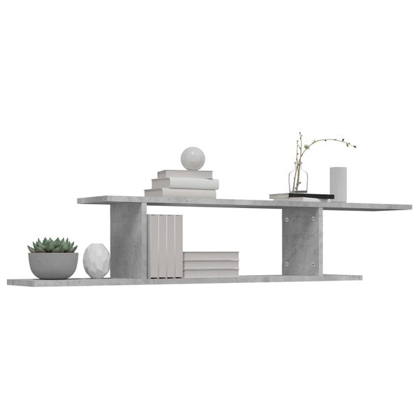 vidaXL Wall Shelf Concrete grey Engineered wood Medium Wall Shelf