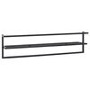 vidaXL Towel Rack Black Iron 37.4 in x 9.8 in x 8.7 in Towel Rack