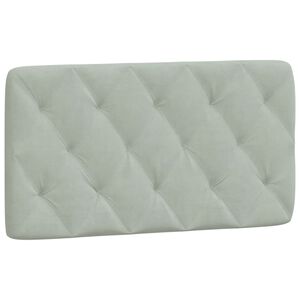 vidaXL Headboard Cushion Light grey Velvet (100% polyester)