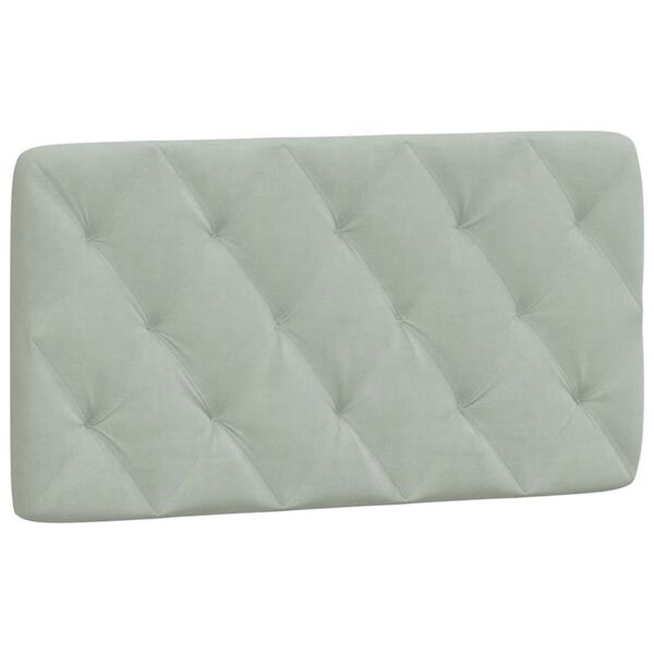 vidaXL Headboard Cushion Light grey Velvet (100% polyester)