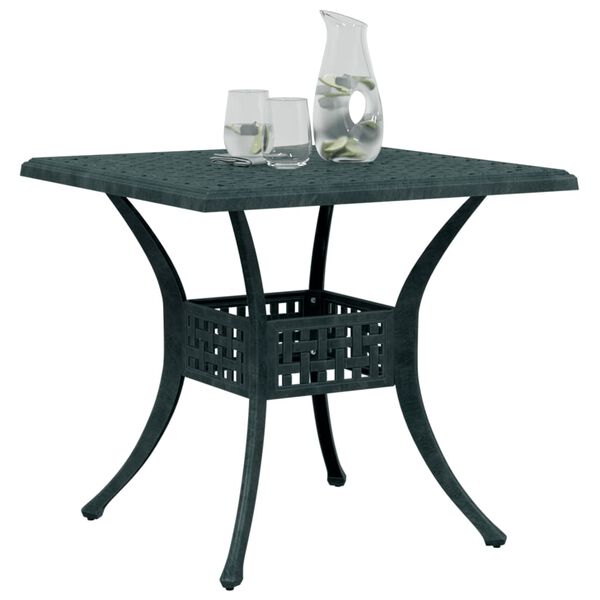 vidaXL Garden Table Green Cast Aluminum Medium Durable Patio Table