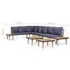 vidaXL 7-Seater Patio Lounge Set with Cushions Solid Acacia Wood
