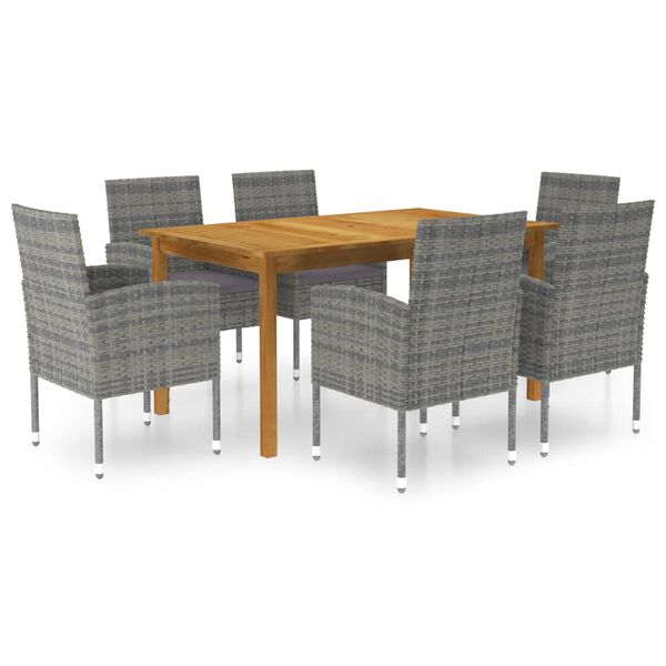 vidaXL Garden Dining Set Grey
