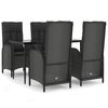 vidaXL Patio Dining Set Black