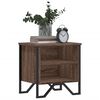 vidaXL Bedside Cabinet Set of 2 Brown oak Engineered wood, metal Small