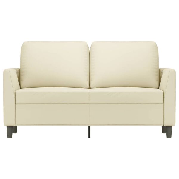 vidaXL 2-seater Sofa Cream Faux leather, metal, foam 2-seater Durable