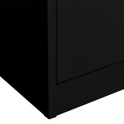 vidaXL Office Cabinet Black 35.4"x15.7"x70.9" Steel