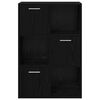 vidaXL Storage Cabinet Black 23.6"x11.6"x35.4" Engineered Wood