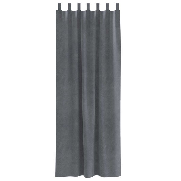 vidaXL Blackout Curtains 2 pcs Light Grey 55.12 x 96.46 in Velvet