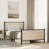 vidaXL Bed Frame Sonoma oak Steel and engineered wood Twin Extra Long