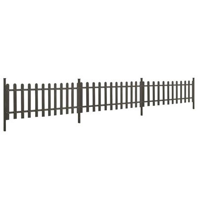 vidaXL Picket Fence with Posts 3 pcs WPC 241.7"x31.5"