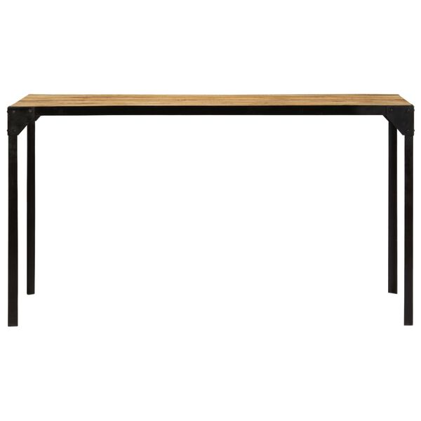 vidaXL Dining Table Brown, Black Solid mango wood, Powder-coated iron