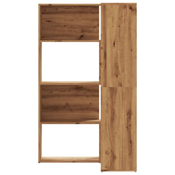 vidaXL Corner Bookcase 4-Tier Artisian Oak 33.5x33.5x55.1" Engineered Wood
