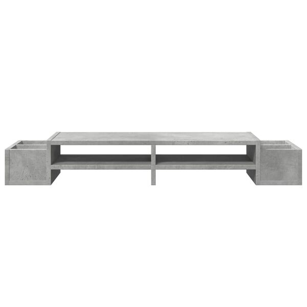 vidaXL Monitor Stand with Storage Concrete Grey 39.4x10.6x5.9" Engineered Wood
