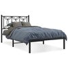 vidaXL Bed Frame Black Steel Twin Rectangular Modern Durable