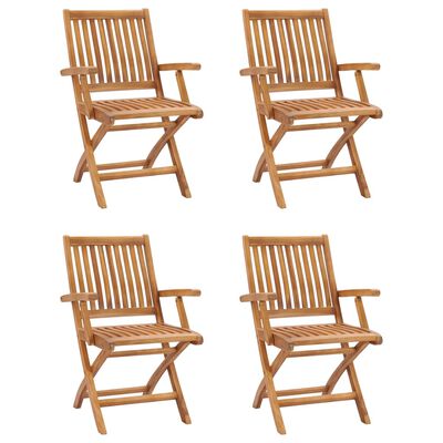 vidaXL 5 Piece Patio Dining Set Solid Teak Wood