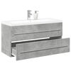 vidaXL Bathroom Furniture Set Concrete Grey, White Engineered Wood, Ceramic