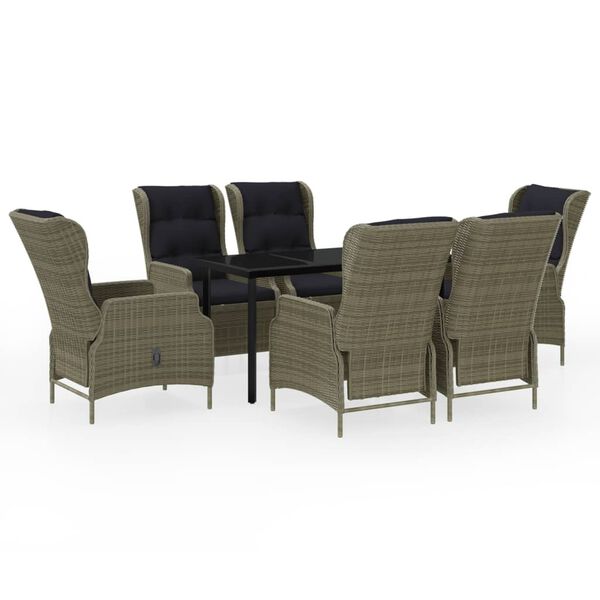 vidaXL Garden Dining Set Brown, Black