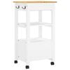 vidaXL Kitchen Trolley MONZA 18.9"x15.7"x34.8" Solid Wood Pine