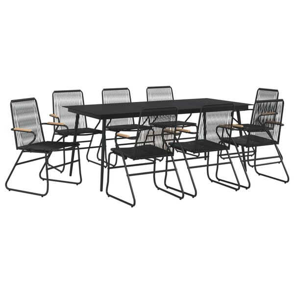 vidaXL Garden Dining Set Black